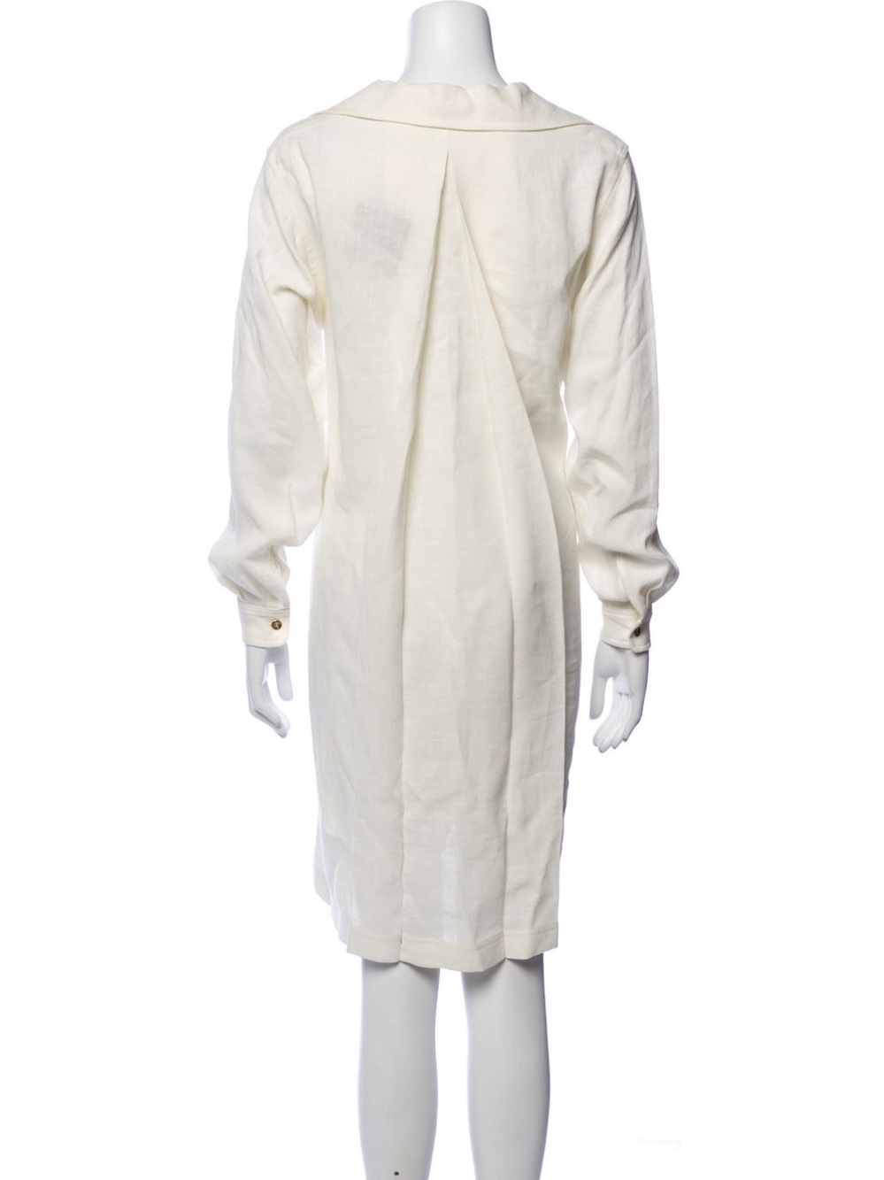 Loro Piana 100% linen shirtdress ivory tunic luxury resort-wear breathable SZ 38 - Picture 5 of 7